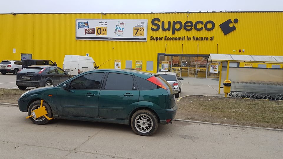 Prima firmă privată din Sibiu care blochează roțile mașinilor