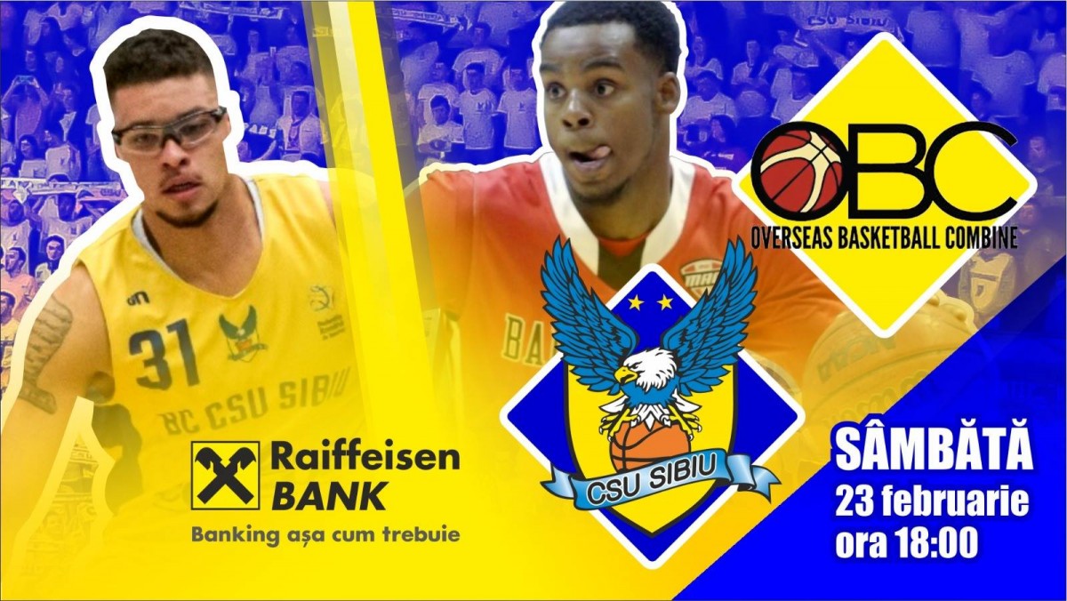 Super meci de baschet, la Sibiu. BC CSU Sibiu joacă cu Overseas Basketball Combine