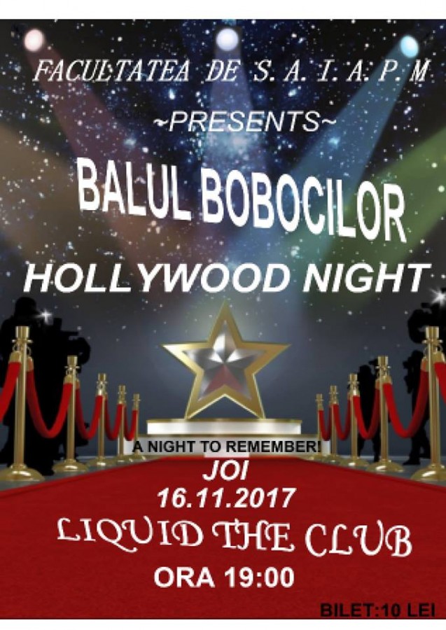 Facultatea de ȘAIAPM petrece în stil „Hollywood”. La Balul Bobocilor