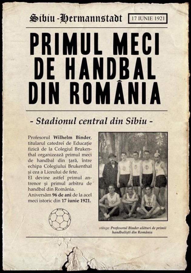 Primul meci de handbal din România s-a jucat la Sibiu. Acum fix 97 de ani