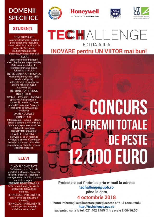 TeCHALLENGE 2018 – ediția a doua. O nouă provocare pentru studenții și elevii creativi (CP)