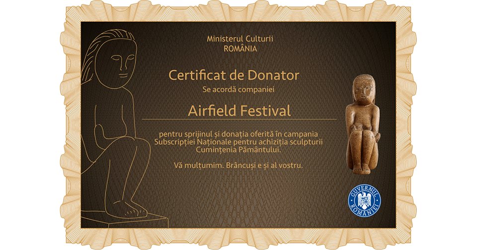 Airfield Festival susține arta - Brâncuși e al meu!