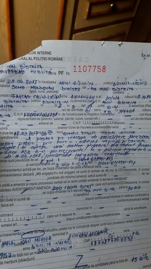 Un bistrițean a fost amendat pentru o postare jignitoare la adresa PSD, pe Facebook