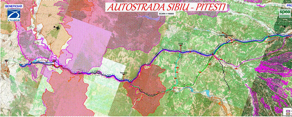 FOTO – Care sunt cele cinci variante ale autostrăzii Sibiu-Pitești. Șapte tuneluri pe Valea Oltului