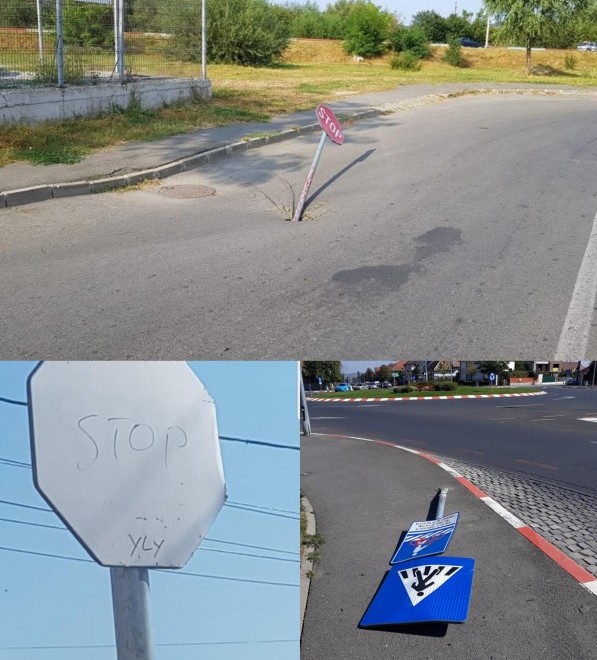 Semnele de circulație ale Sibiului – noua atracție a vandalilor | FOTO