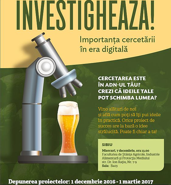 Cine vrea să studieze consumul de bere la Sibiu? Burse de 150.000 de lei