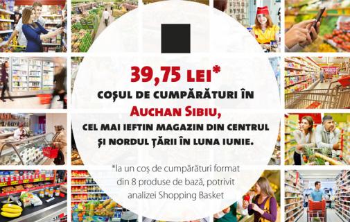 Auchan Sibiu, cel mai ieftin magazin din centrul și nordul țării în luna iunie