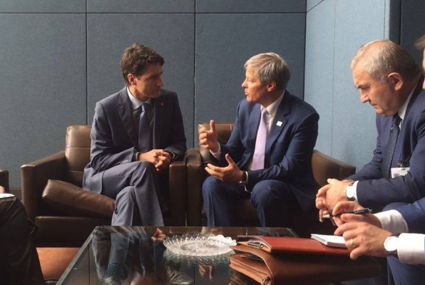 Dacian Cioloş şi premierul Canadei au discutat despre ridicarea vizelor