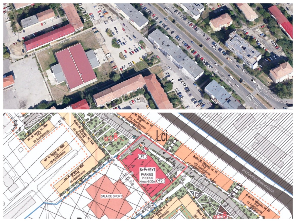 Planul primei parcări supraetajate din Sibiu: 142 de locuri, 10% pentru vizitatori, 5% pentru persoanele cu dizabilități
