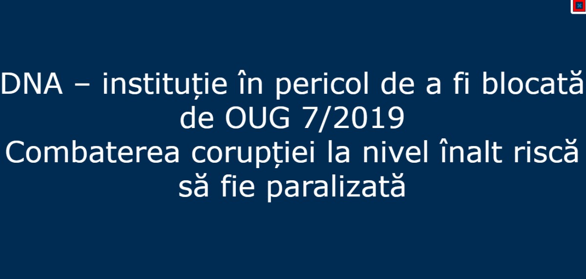 DNA, mesaj de protest pe site: Instituţie în pericol de a fi blocată de OUG pe legile justiţiei