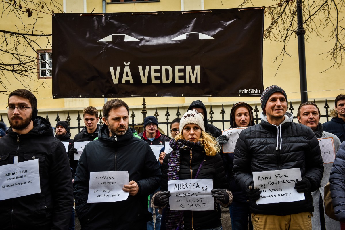 Protest #văvedem, la Sibiu. Înainte de Crăciun vor face marș