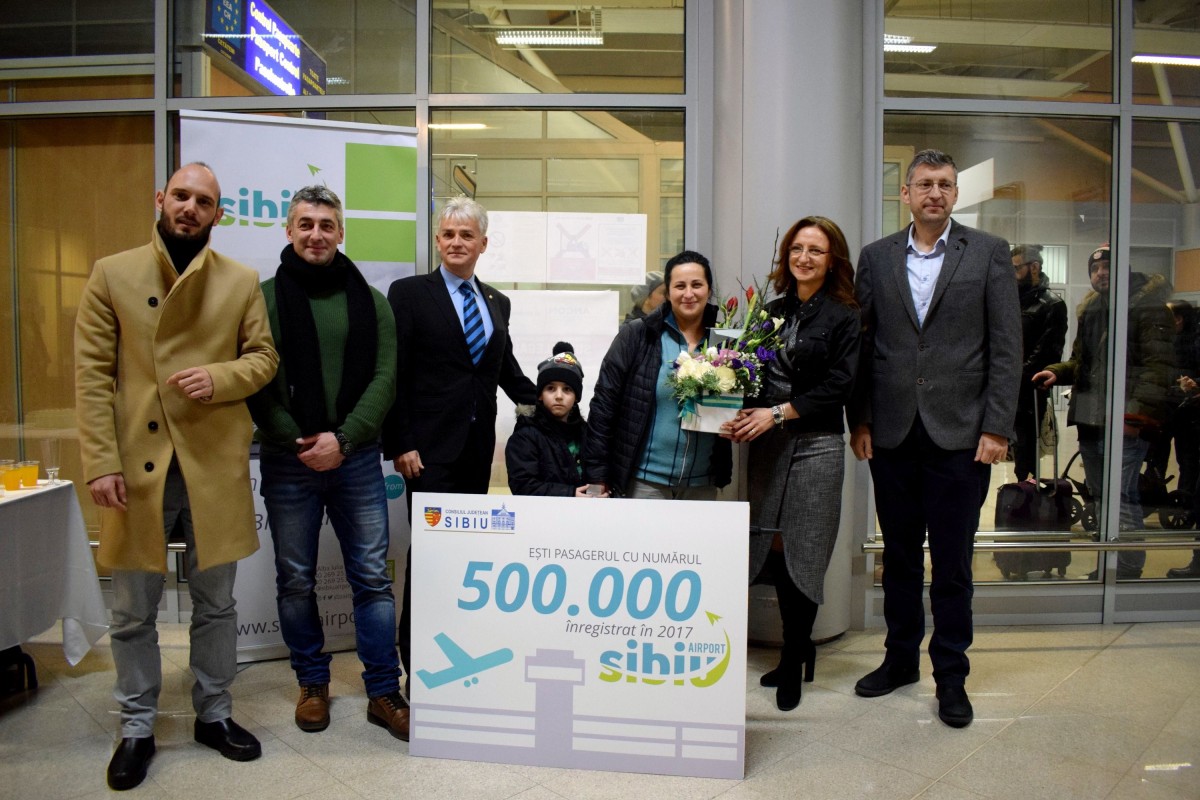 Pasagerul 500.000 a aterizat astăzi pe Aeroportul Sibiu
