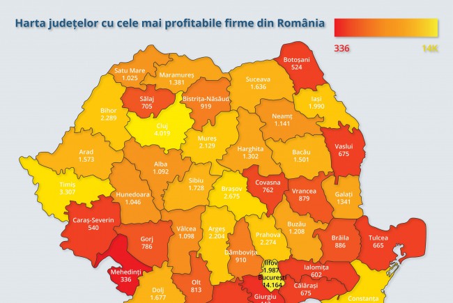 STUDIU: Sibiul este pe locul 4 în țară la firme profitabile, raportat la cifra totală