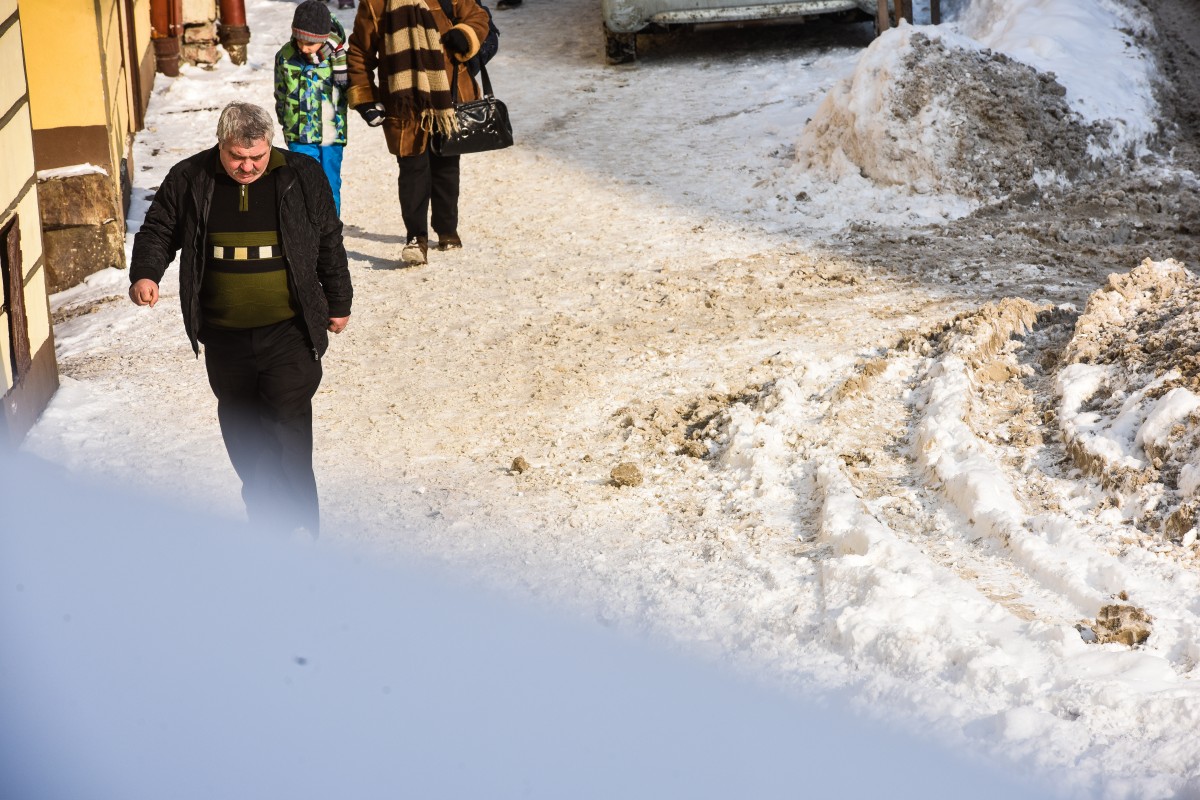 Bărbat internat la Spitalul Județean Sibiu, după o căzătură pe gheață