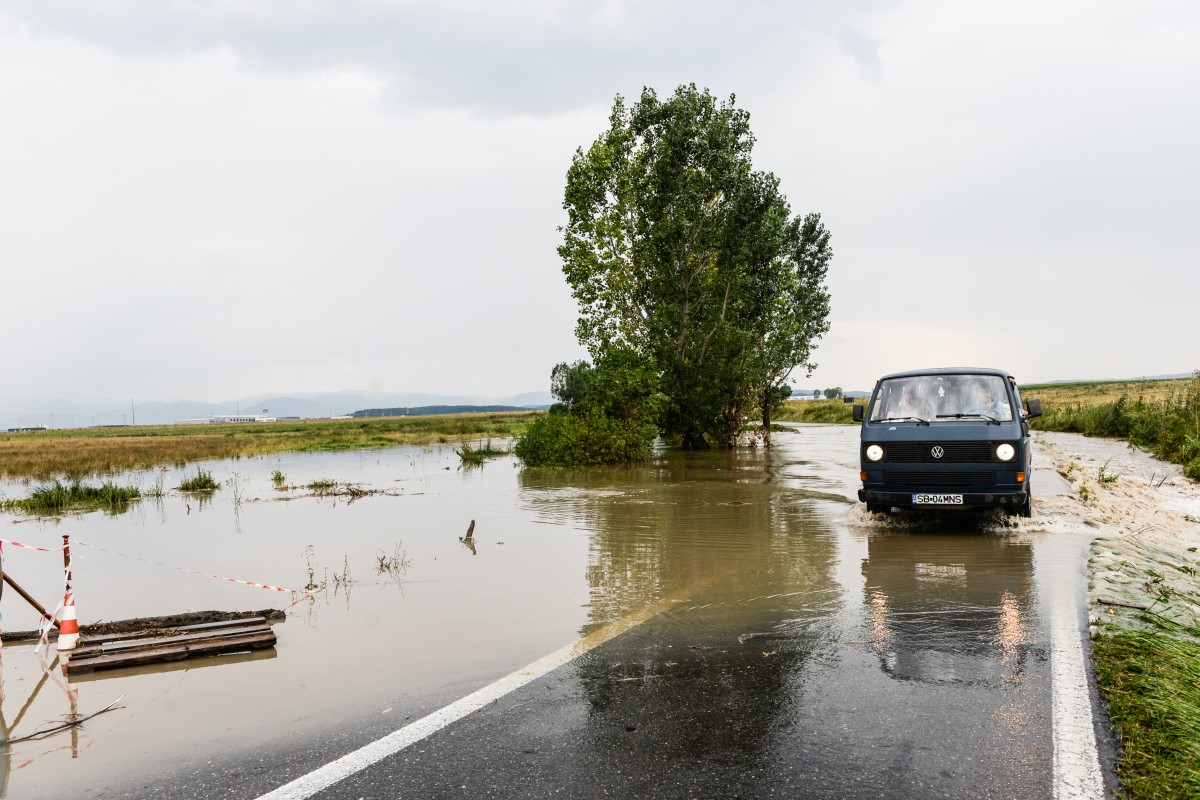 Cod portocaliu de inundații în județul Sibiu