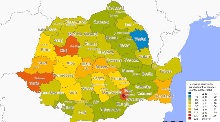 Studiu Gfk: Sibienii sunt pe locul 7 în țară la puterea de cumpărare, mult în urma mediei UE