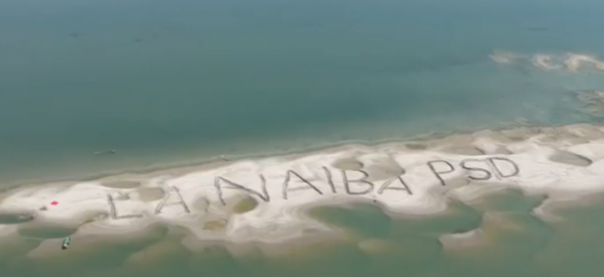 VIDEO-Mesaj special pentru PSD, vizibil din avion, scris pe o insulă în Dunăre