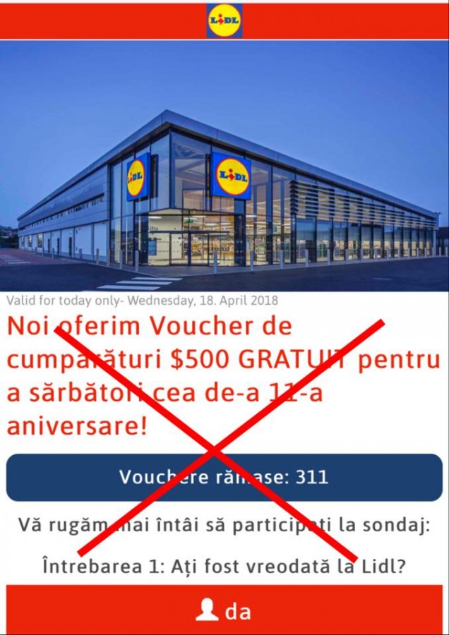 Înșelătorie pe Whatsapp cu vouchere de cumpărături la magazinele Lidl și Carrefour