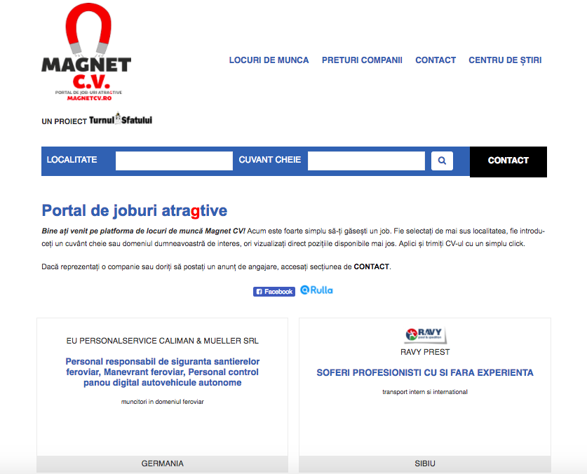 Sute de locuri de muncă disponibile pe Magnet CV