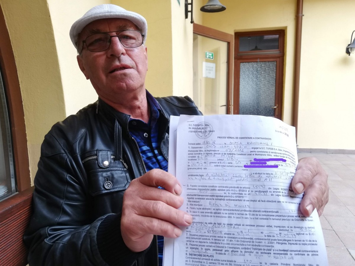 Un pensionar sibian s-a pomenit amendat de Tursib în timp ce era operat în spital