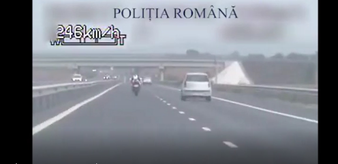 Video | Motociclist prins cu 246 km/h pe A1
