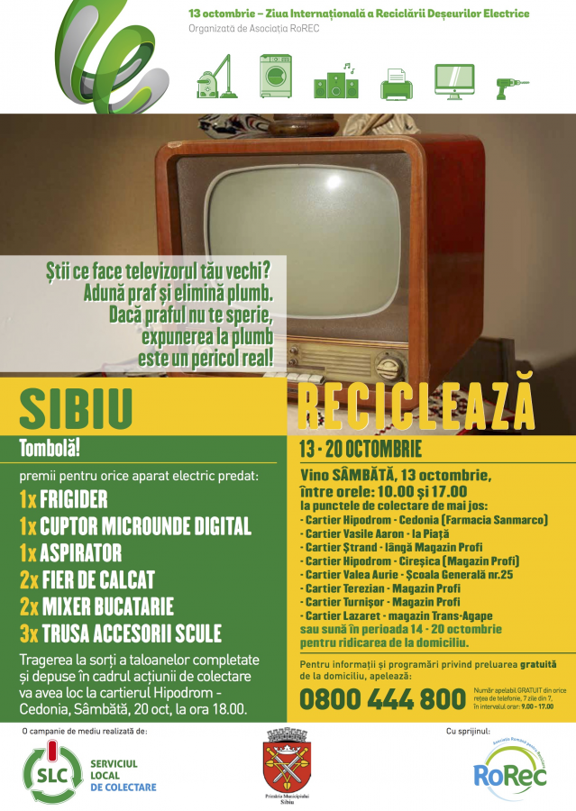 Aveți electronice de aruncat? Sâmbătă vor fi ridicate gratuit din opt puncte ale Sibiului sau de acasă