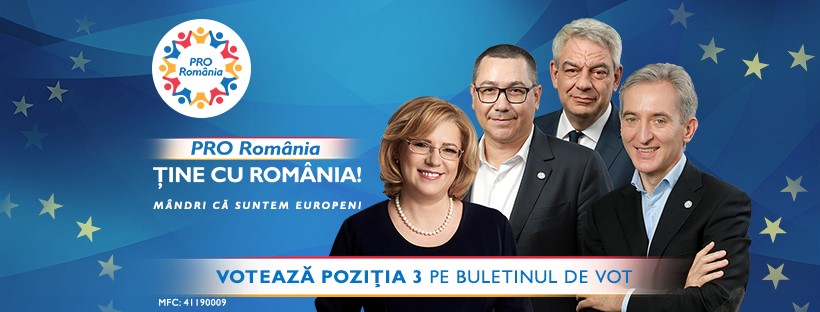 Votează PRO România pe 26 mai, poziția 3 pe buletinul de vot
