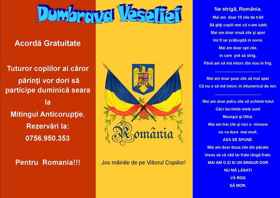 Un loc de joacă primește gratis copiii ai căror părinți ies la protestul de duminică