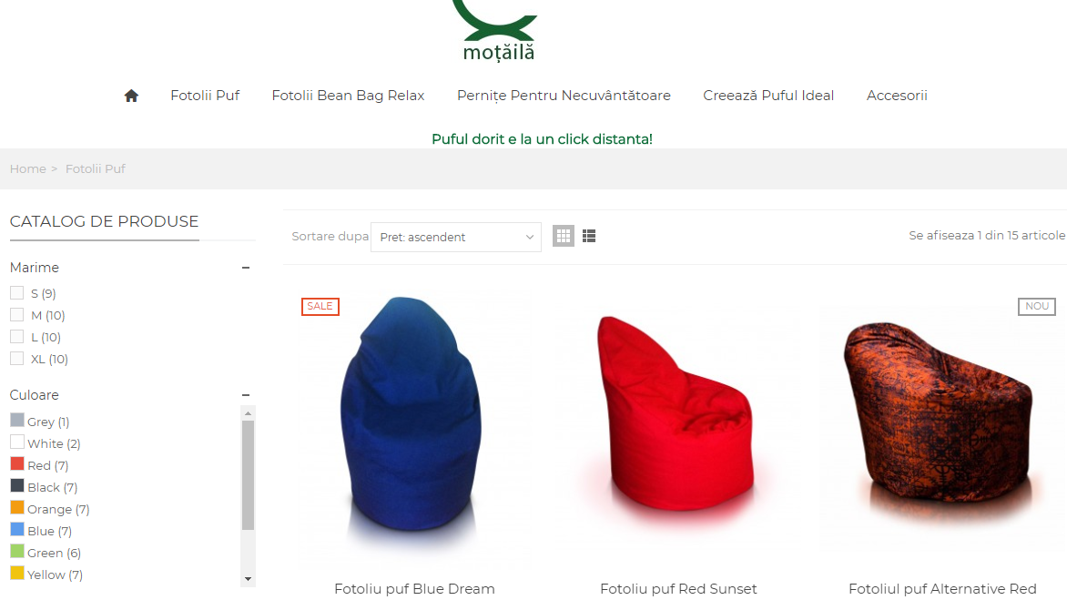 Fotoliile puf de la Moțăilă: confort garantat, la cele mai mici prețuri