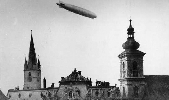 Sibiul, survolat de Zeppelin de trei ori