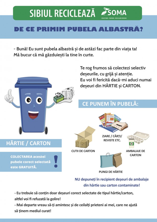 Sibiul reciclează! Începe suplimentarea pubelelor pentru deșeurile reciclabile și biodegradabile