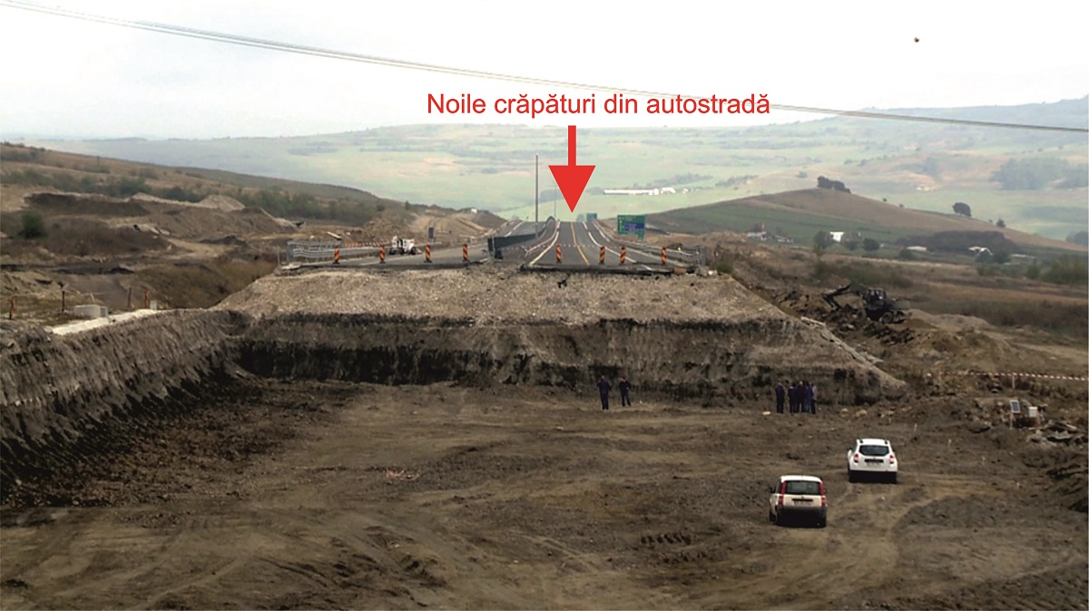 Foto și video: autostrada a crăpat iar la o aruncătură de băț de locul unde a fost demolată