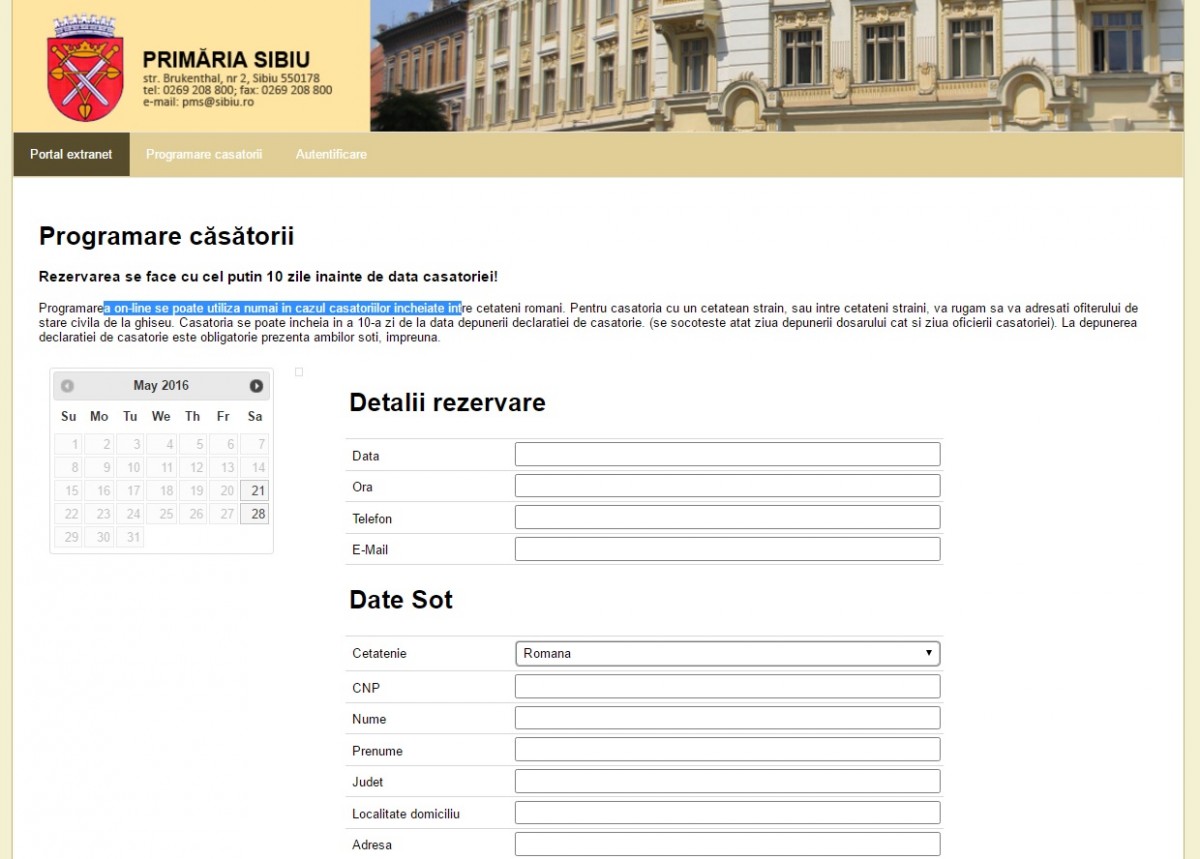 Căsătoriile de sâmbăta se programează, de acum, on-line