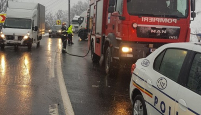Accident în zona Lazaret, pe Valea Oltului. Traficul a fost reluat