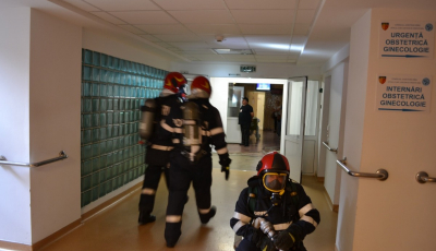 Simulare de incendiu la Spitalul Clinic de Urgență Sibiu | foto video