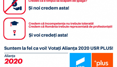 Alianța 2020 USR PLUS: Fără hoție ajungem departe