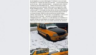 Cel mai amuzant anunț. Vând hoit din 2004… îl luați, sau nu, oricum nu-mi pasă!