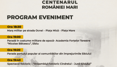 Sibiu 100. Centenarul României Mari. Programul complet