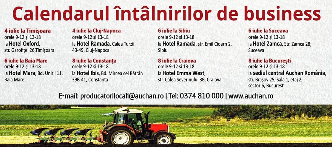 Auchan caută fermieri în județul Sibiu. Vezi calendarul întâlnirilor