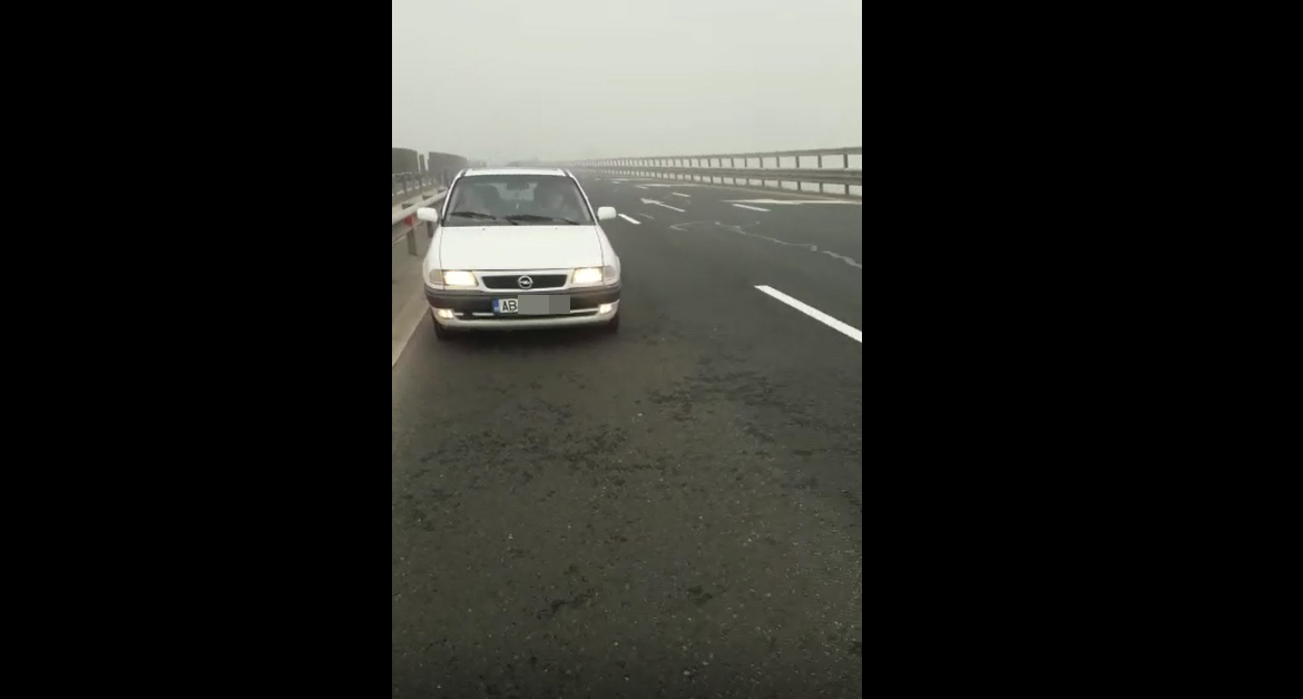 VIDEO-Șofer de 77 de ani pe contrasens pe autostrada Sibiu-Deva
