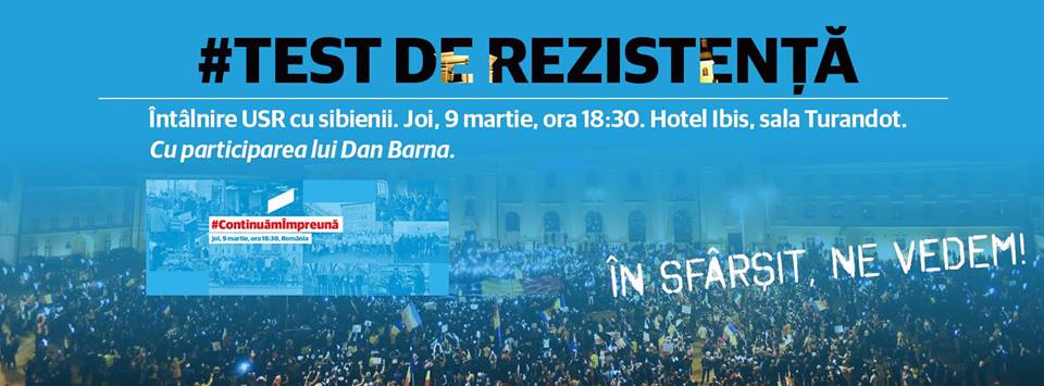 USR Sibiu se întâlnește azi cu ”strada”. ”Noi am dus protestul și mesajele voastre în Parlament”