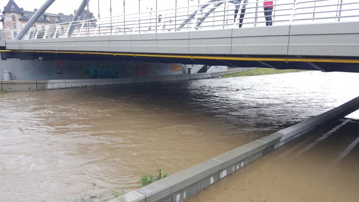 Cod portocaliu de inundații pe râul Cibin, începând de luni