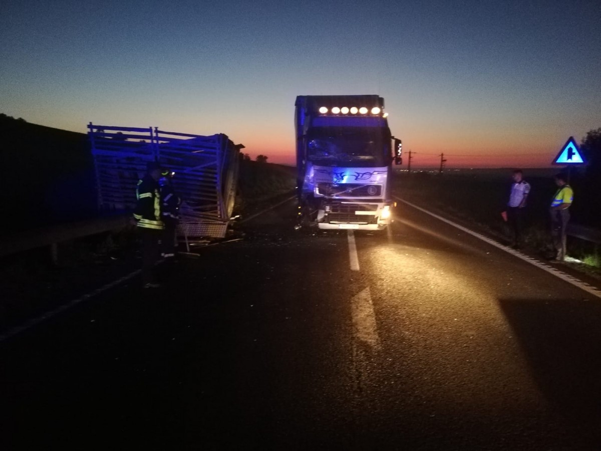 Coliziune între o autilitară și un TIR, la Bradu. Cinci victime, printre care și un copil