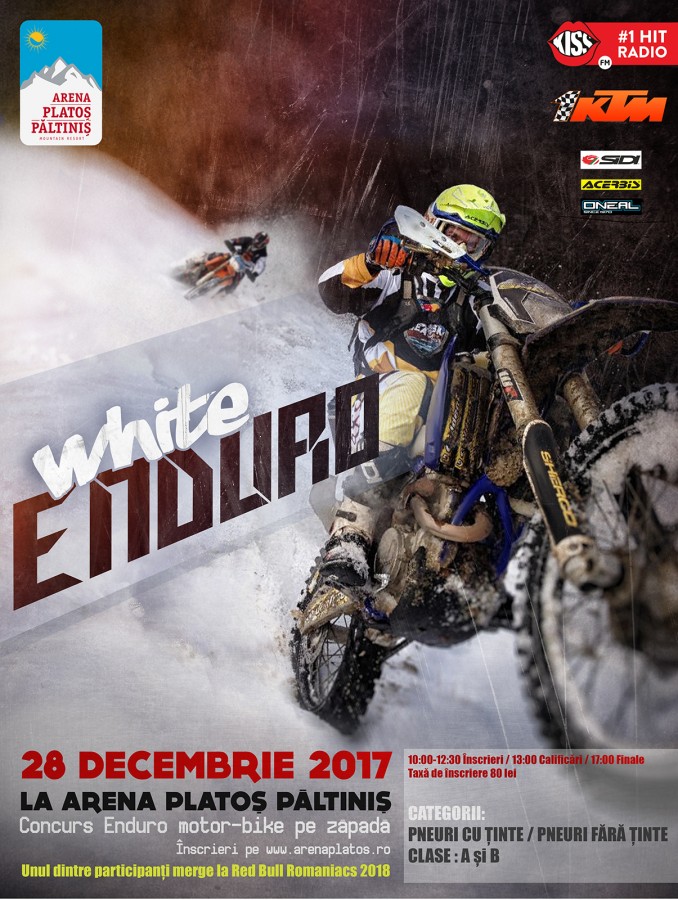 Concurs de enduro pe zăpadă la Arena Platoș Păltiniș