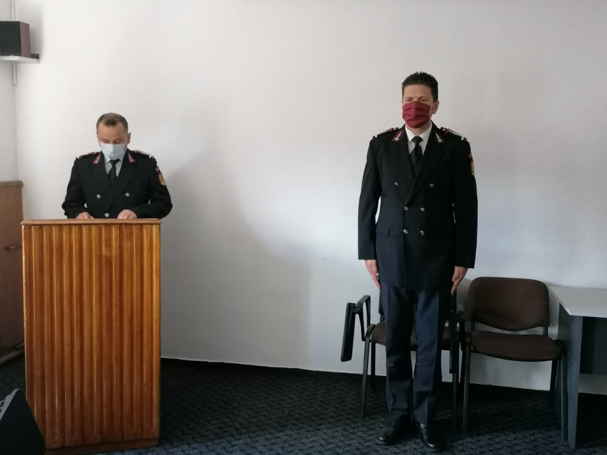 Ofițerul ISU Sibiu trimis într-o misiune medicală în Italia a fost înaintat în grad
