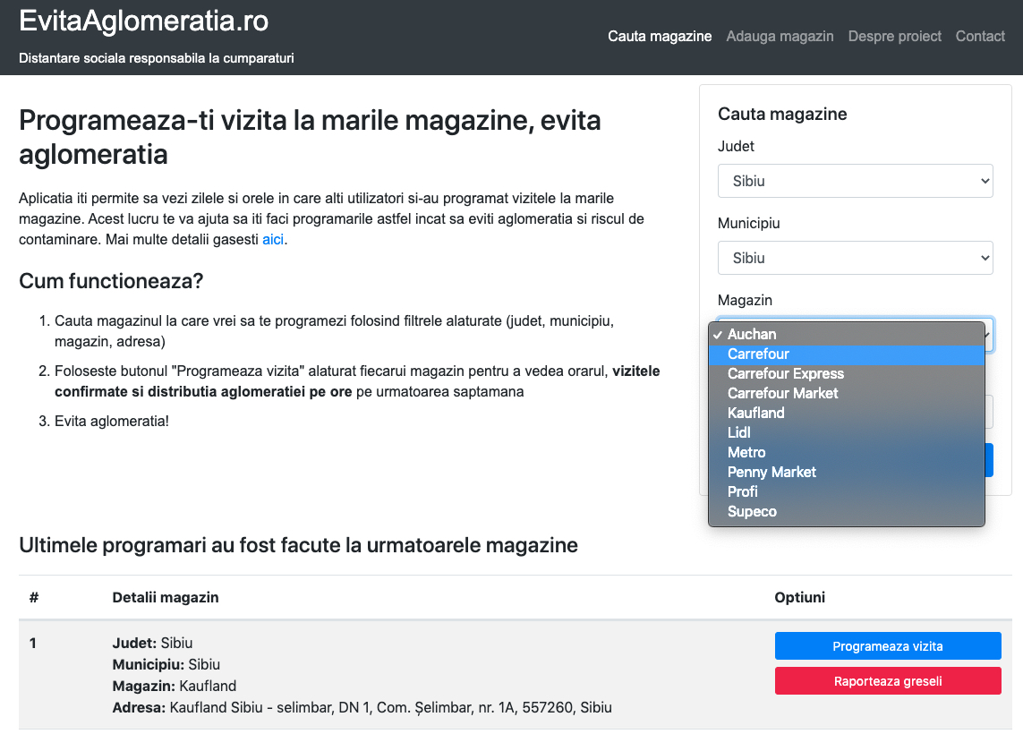 EvitaAglomeratia.ro. Site-ul construit de sibieni pentru a preveni înghesuiala din magazine