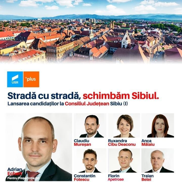 Adrian Echert pentru președinția CJ și echipa Alianței USR PLUS pentru județul Sibiu