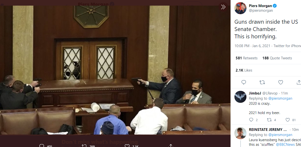 VIDEO  Susţinătorii lui Trump  au luat cu asalt clădirea Capitoliului şi se aud focuri de armă