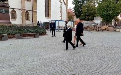 VIDEO Președintele Iohannis, la slujba oficiată cu ocazia redeschiderii Bisericii Evanghelice din Piața Huet