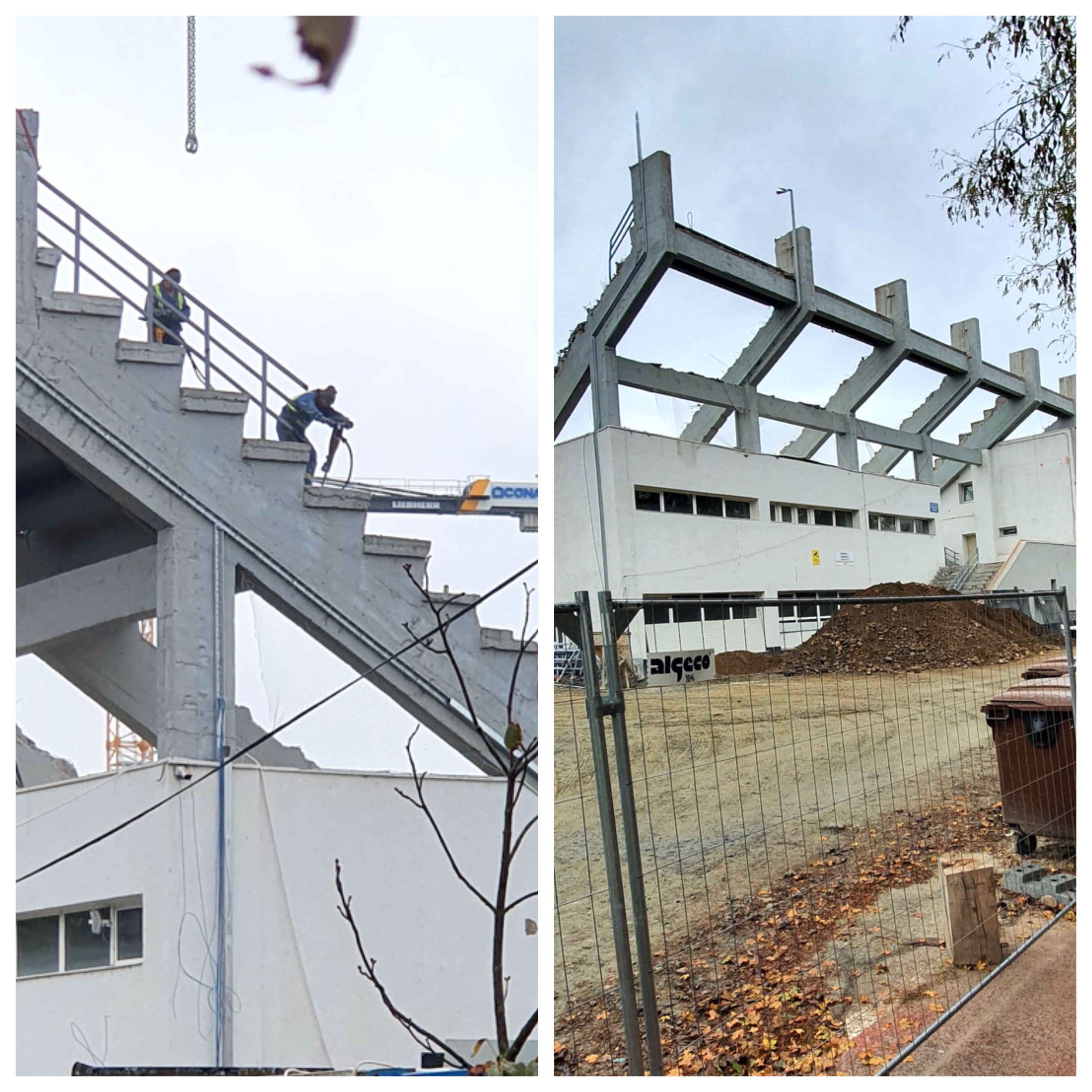 VIDEO Stadionul din Sibiu: s-a terminat de demolat ceea ce s-a modernizat acum doi ani